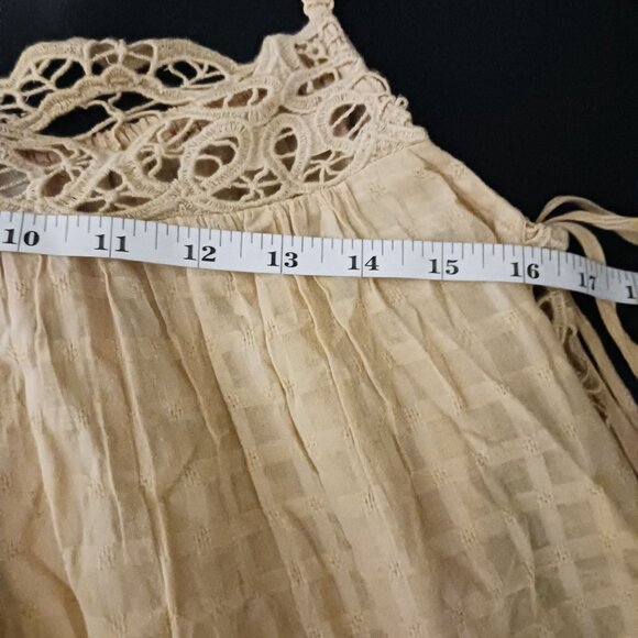 NEW American Eagle Flowy Side-Tie Cotton‎ Tank Top in Keep It Neutral/Tan Size S - Picture 15 of 16